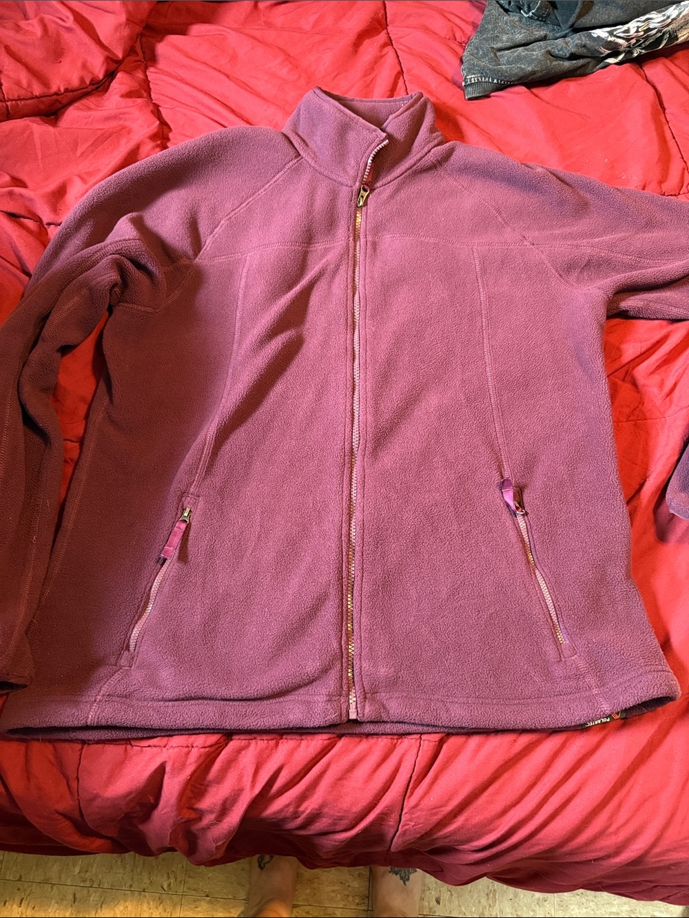 Lands' End Full-Zip Fleece Jacket - Plum